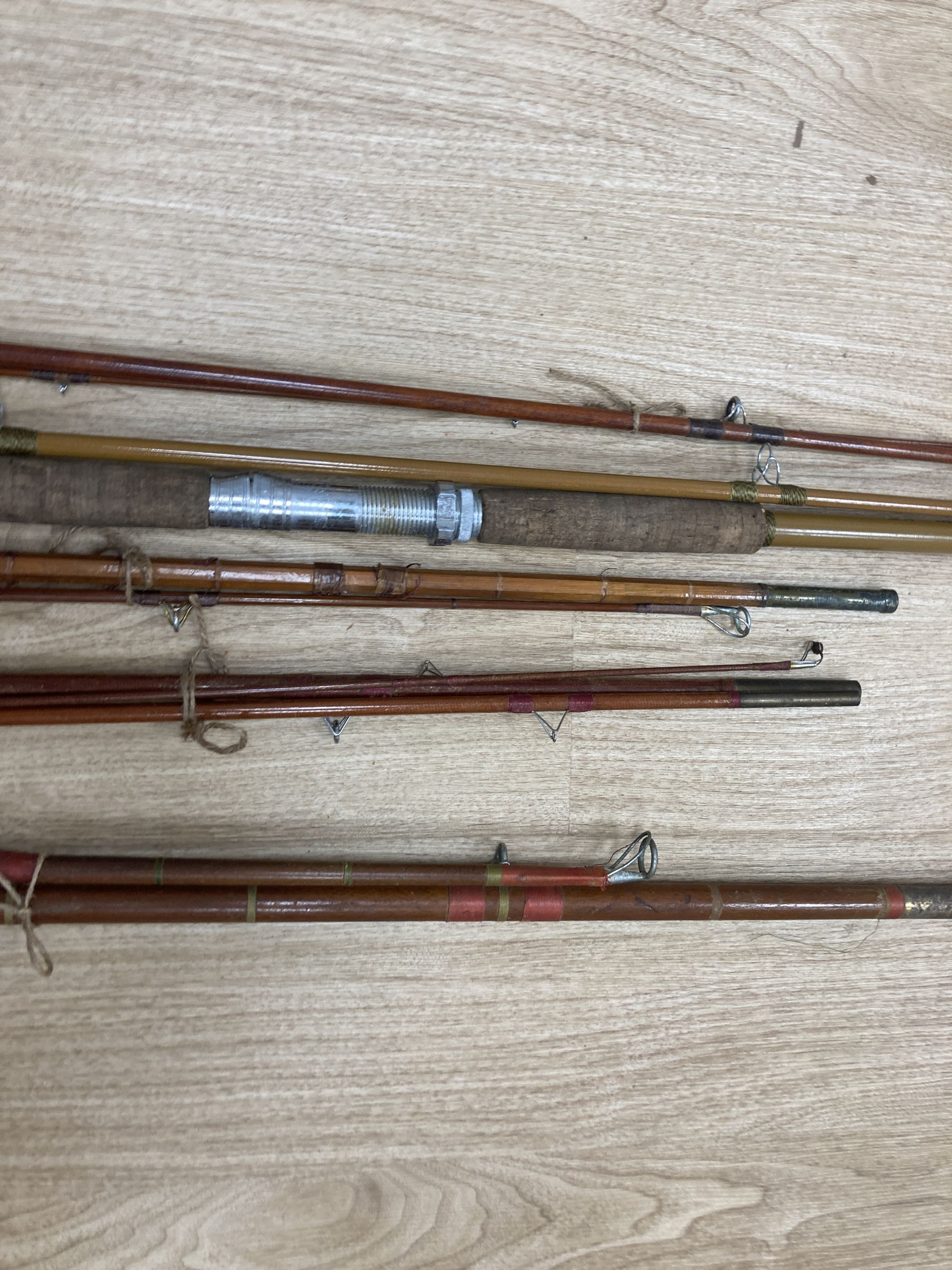 Five various fishing rods